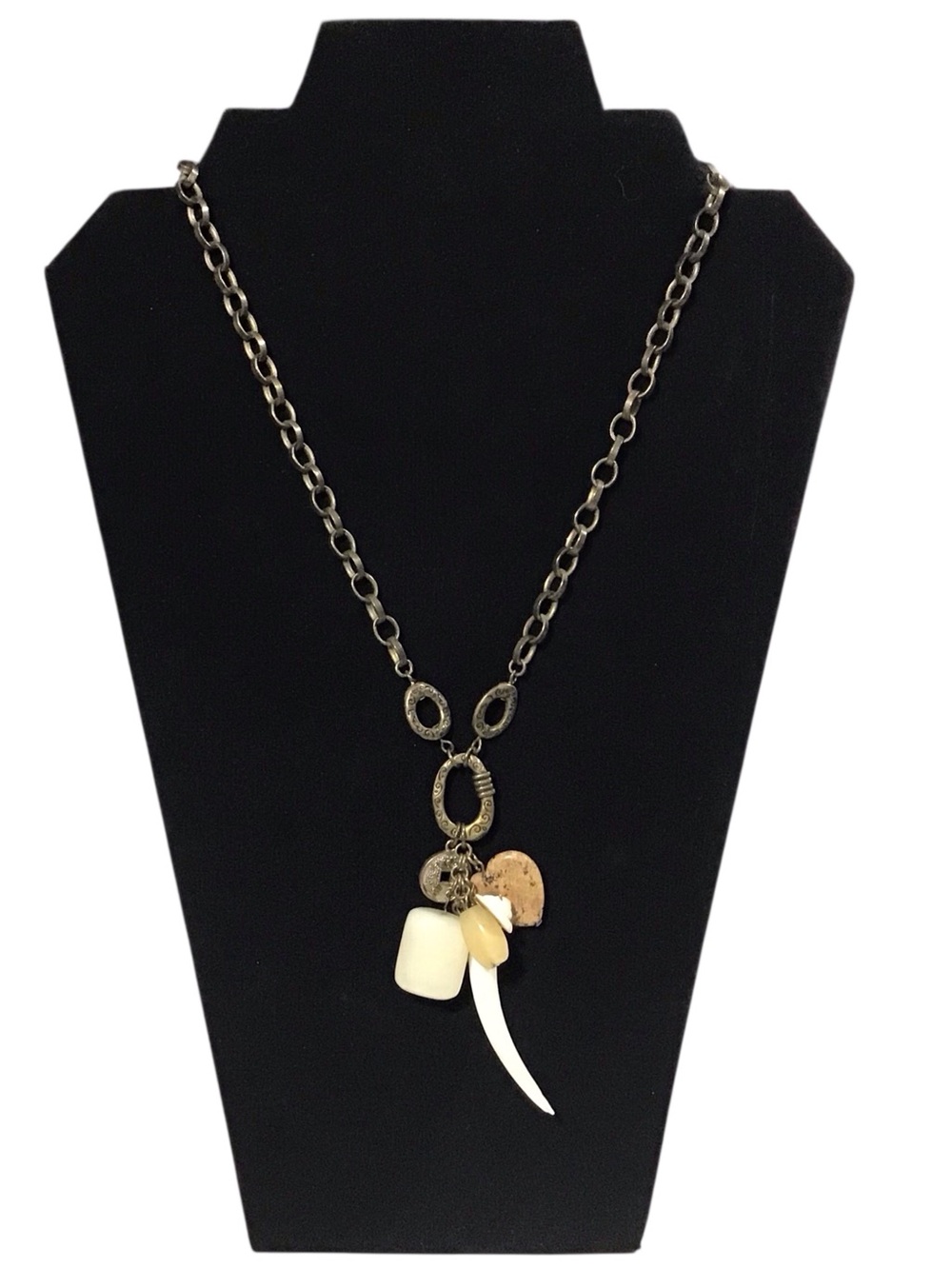 Boho Shell Charm Necklace Heart Mixed Natural White Brown Fashion Jewelry
